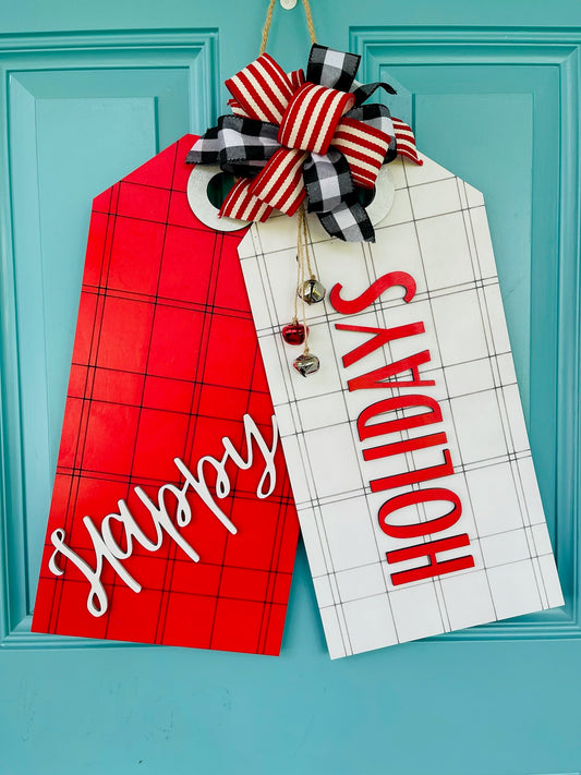 Happy Holiday Tags Door Hanger