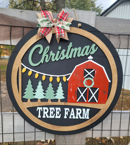 Christmas Tree Farm Door Hanger