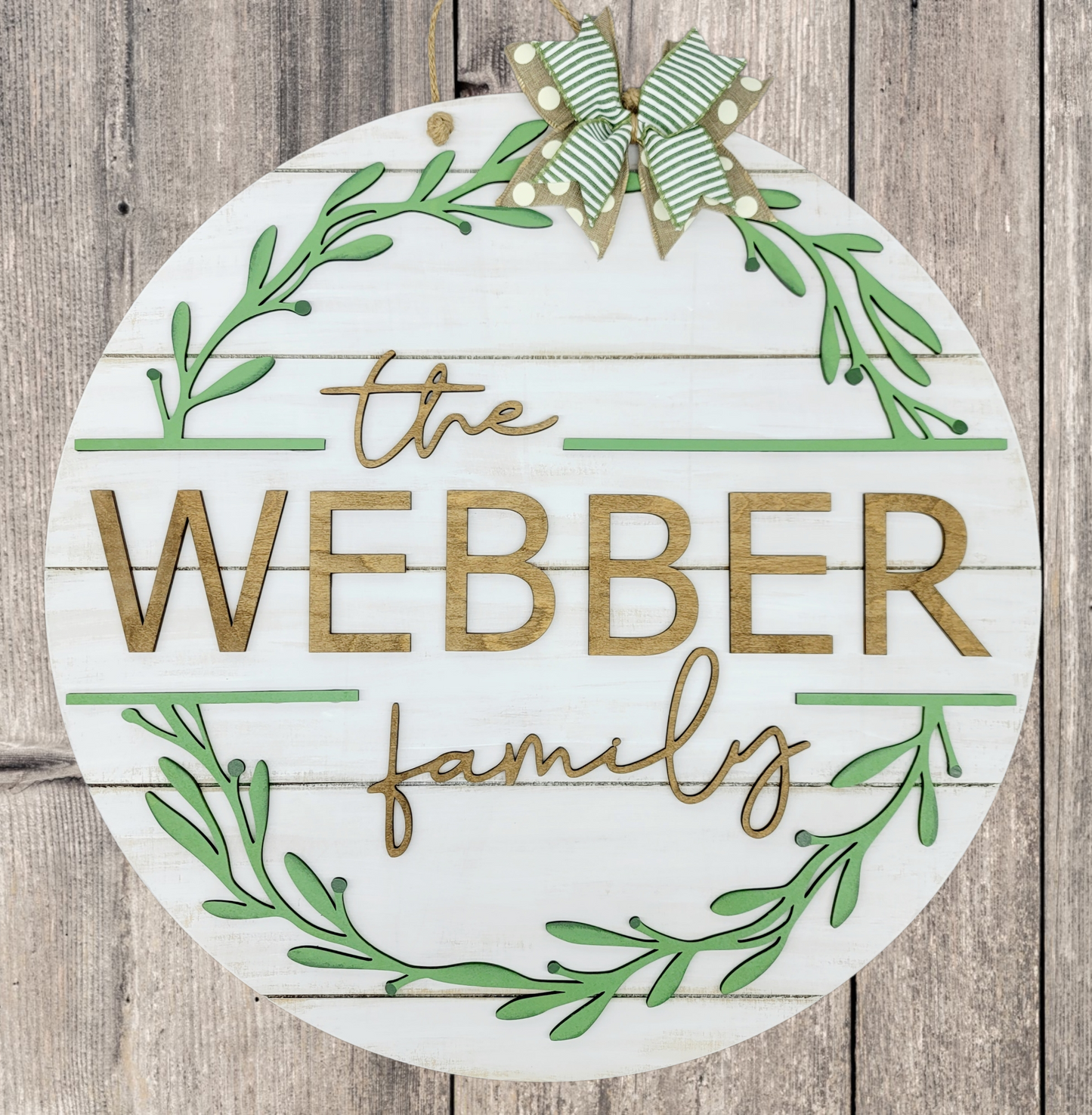 Last Name Floral Family Door Hanger