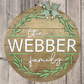 Last Name Floral Family Door Hanger
