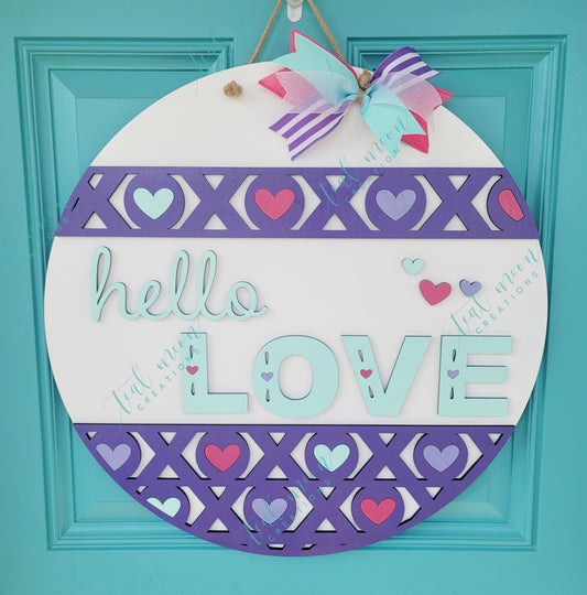 Hello Love Door Hanger