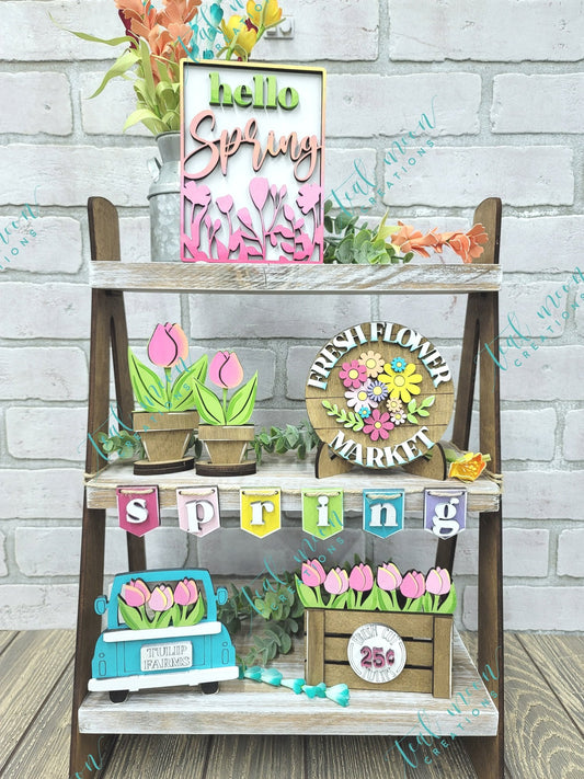 Flower Tiered Tray Set- wholesale