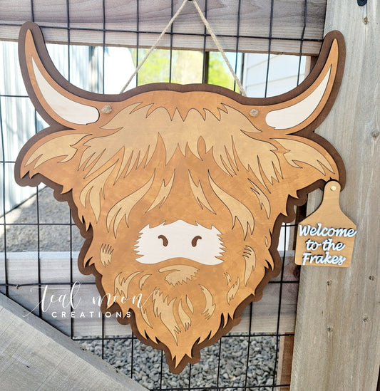 Highland Cow Door Hanger- wholesale