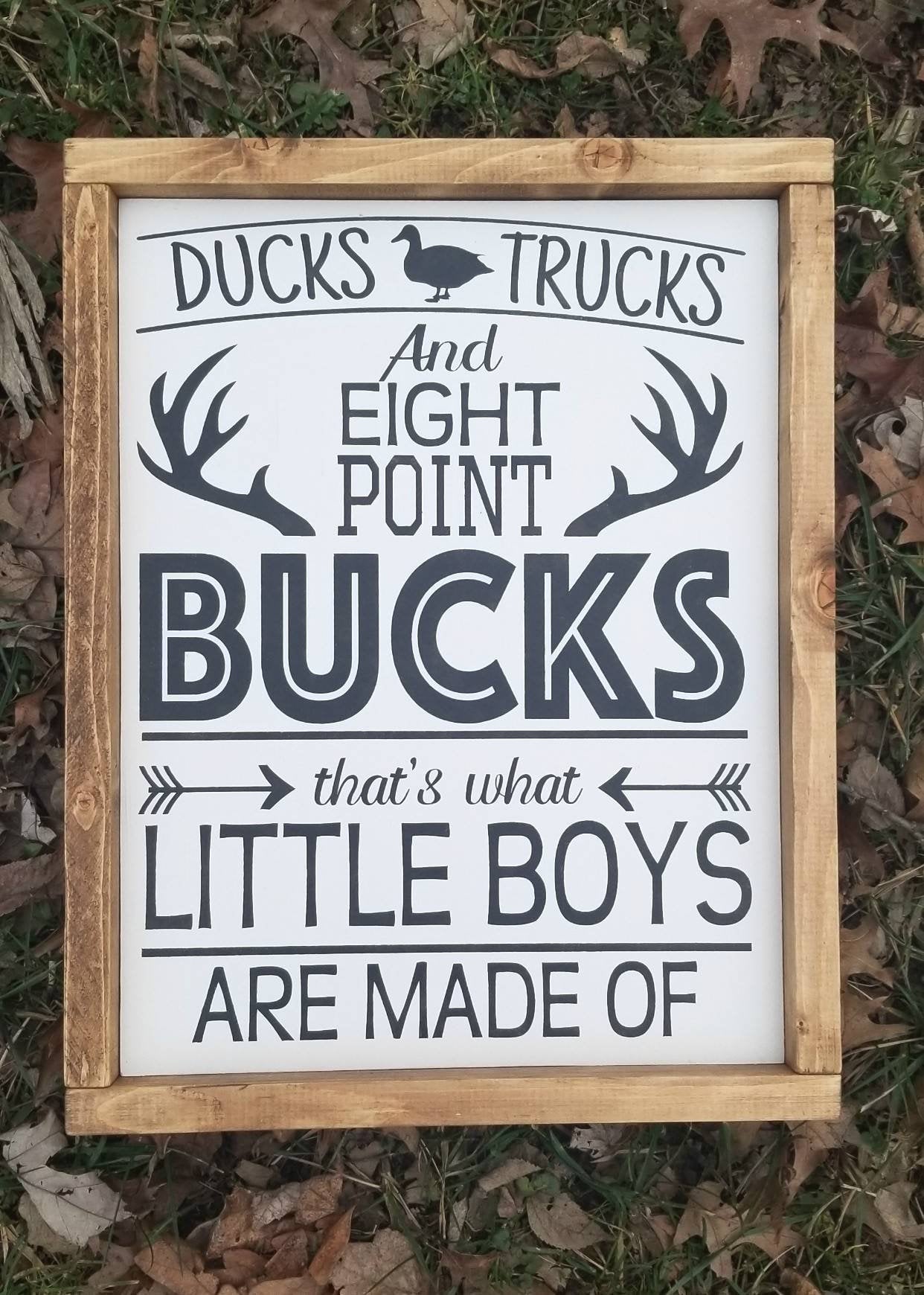 Ducks Trucks & Eight Point Bucks | That's What Little Boys Are Made Of | Nursery Sign | Boys Room Decor