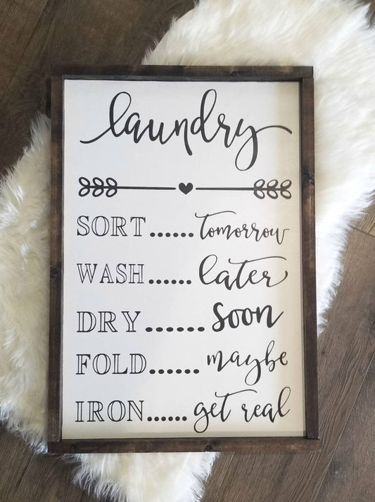 Laundry Room Sign | Laundry Schedule | Sort Tomorrow | Wash Later