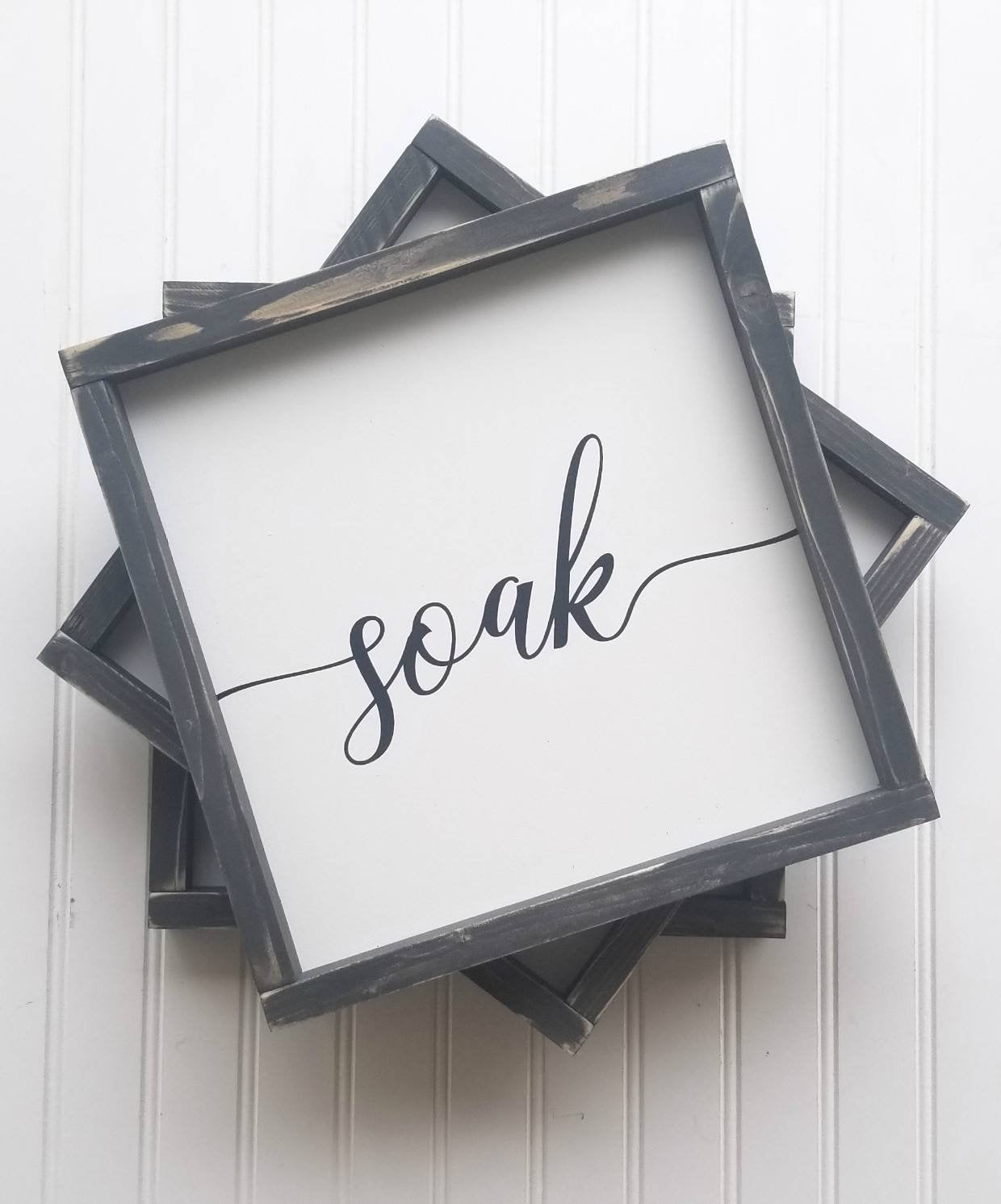 Soak Relax Unwind | Set of 3 Bathroom Signs