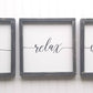 Soak Relax Unwind | Set of 3 Bathroom Signs