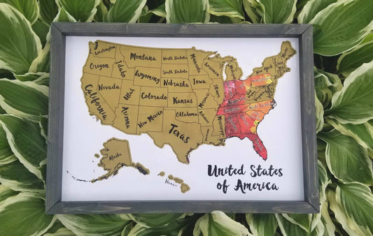 Scratch Off Travel Map | United States Travel Map | Travel Gift | USA Framed Travel Map