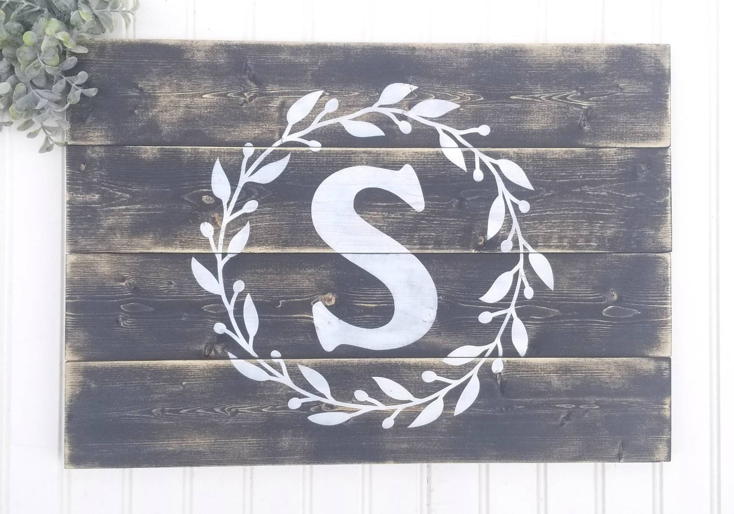 Pallet Style Last Name Initial Sign | Rustic Wedding | Housewarming Gift