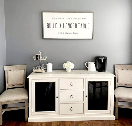 Build a longer table Sign